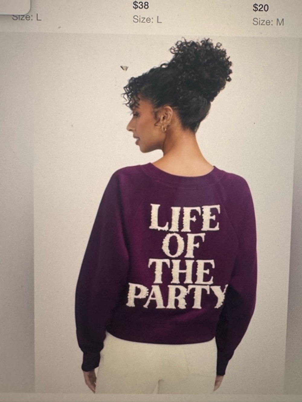 Wildfox Purple "Life of the Party" Crewneck Sweatshirt